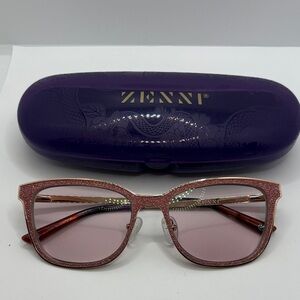 Zenni pink full-rim stainless steel square eyeglass frames model #3221819